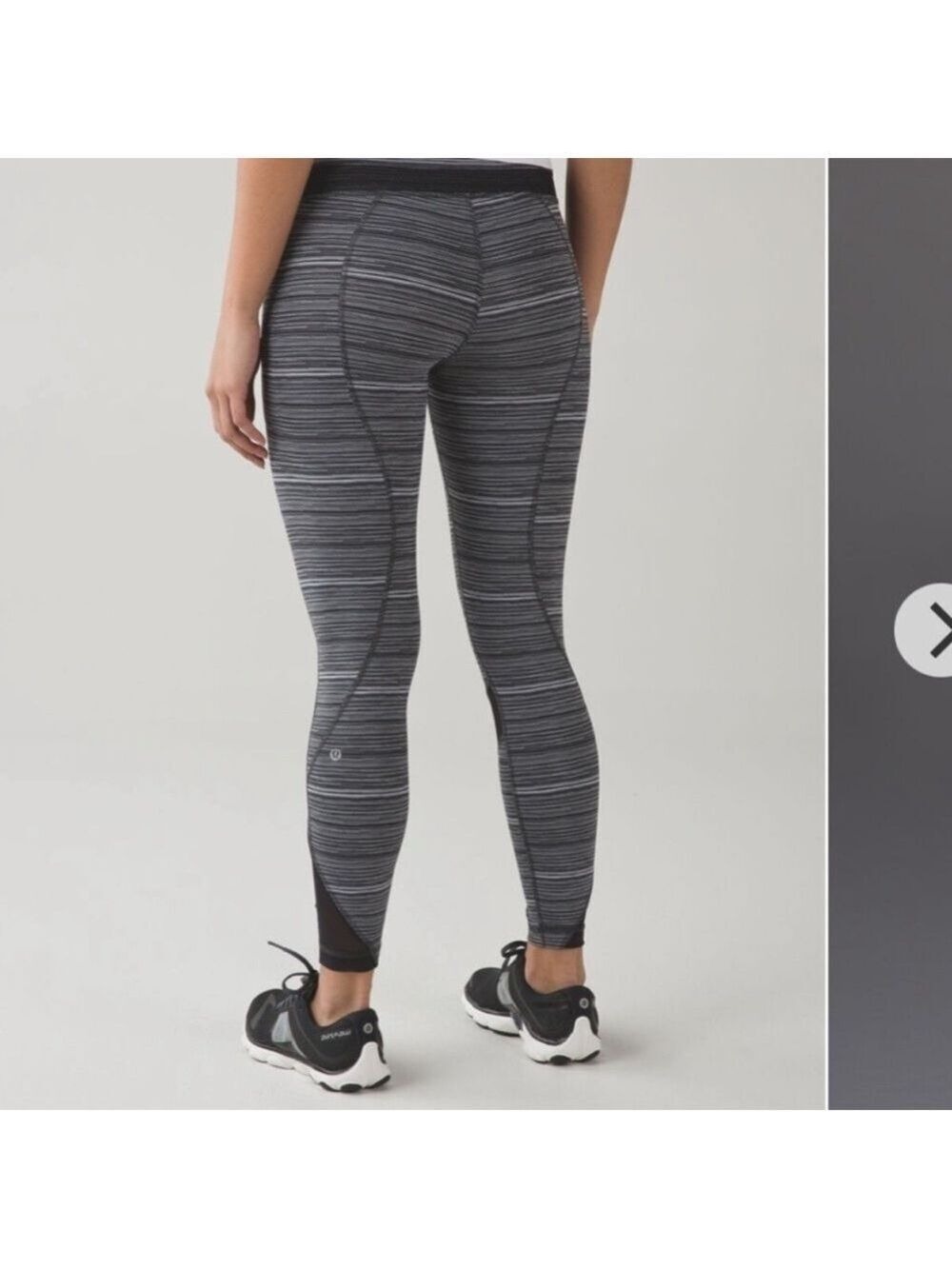 LULULEMON Leggings Inspire Tight II Mesh Cyber Black Deep Coal Black Women's 4